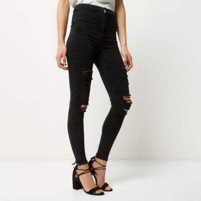 Black distressed Molly jeggings